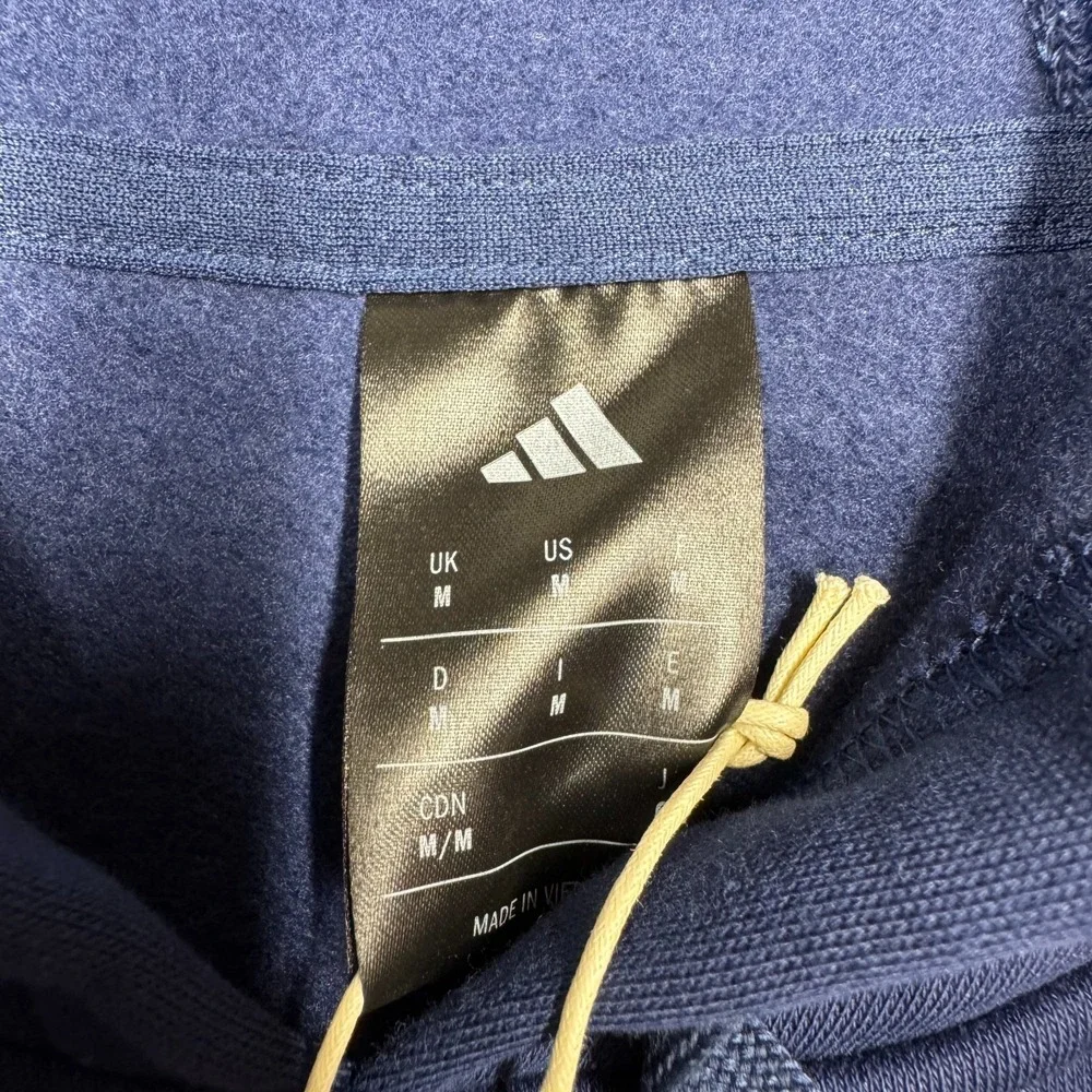 NWT Adidas Fleece Hoodie Hooded Sweater Blue Men's Size Medium